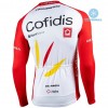 Tenue Cycliste Manches Longues et Collant à Bretelles 2020 Cofidis Pro Cycling Hiver Thermal Fleece N001